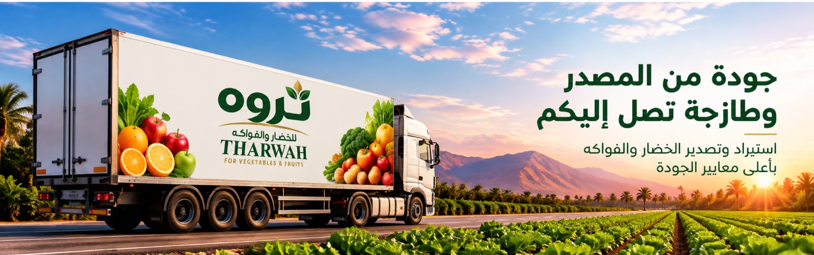 بانر شركة ثروه للخضار والفواكه